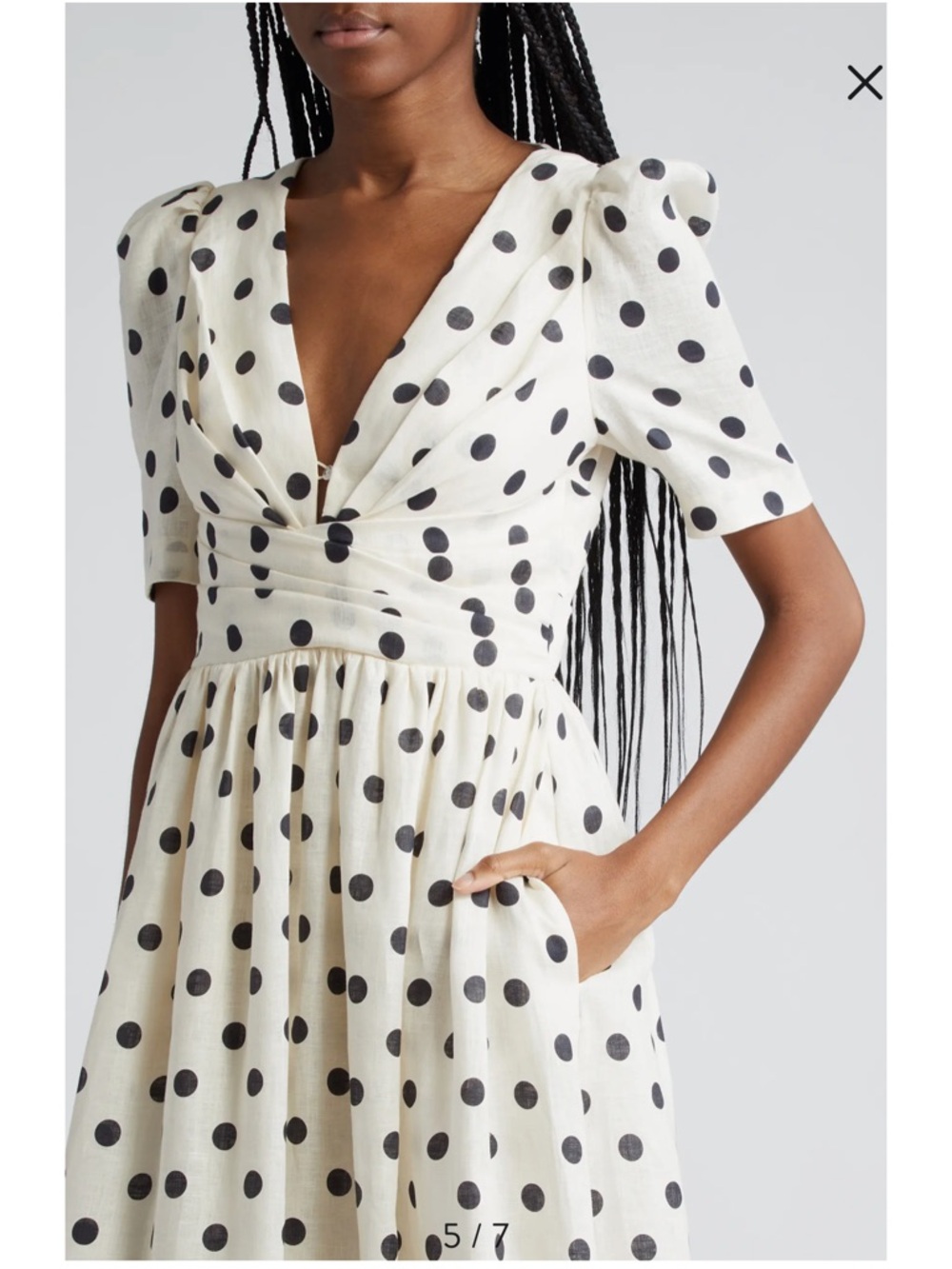 Zimmermann Cream Midi Dress with Black Polka Dots - Picture 4 of 4